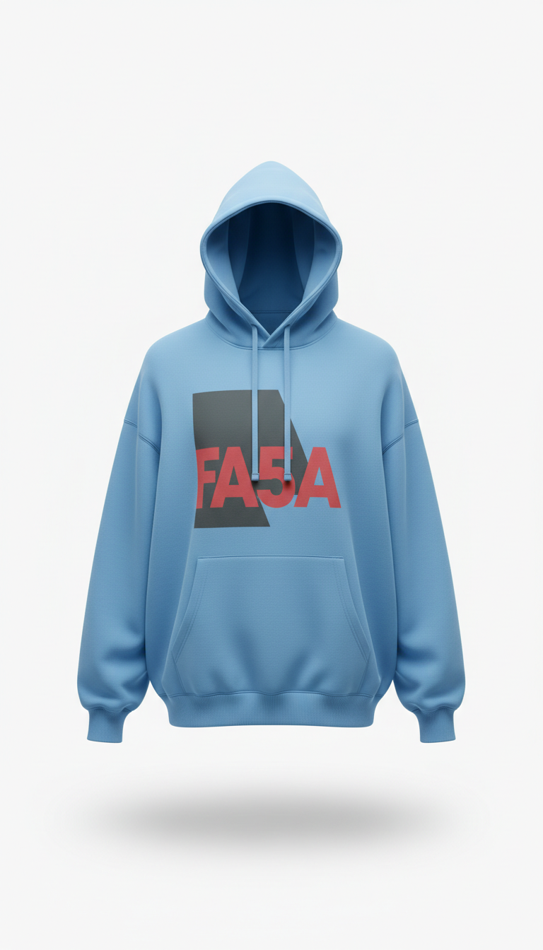 Heavyweight Graphic Hoodie in Sky Blue