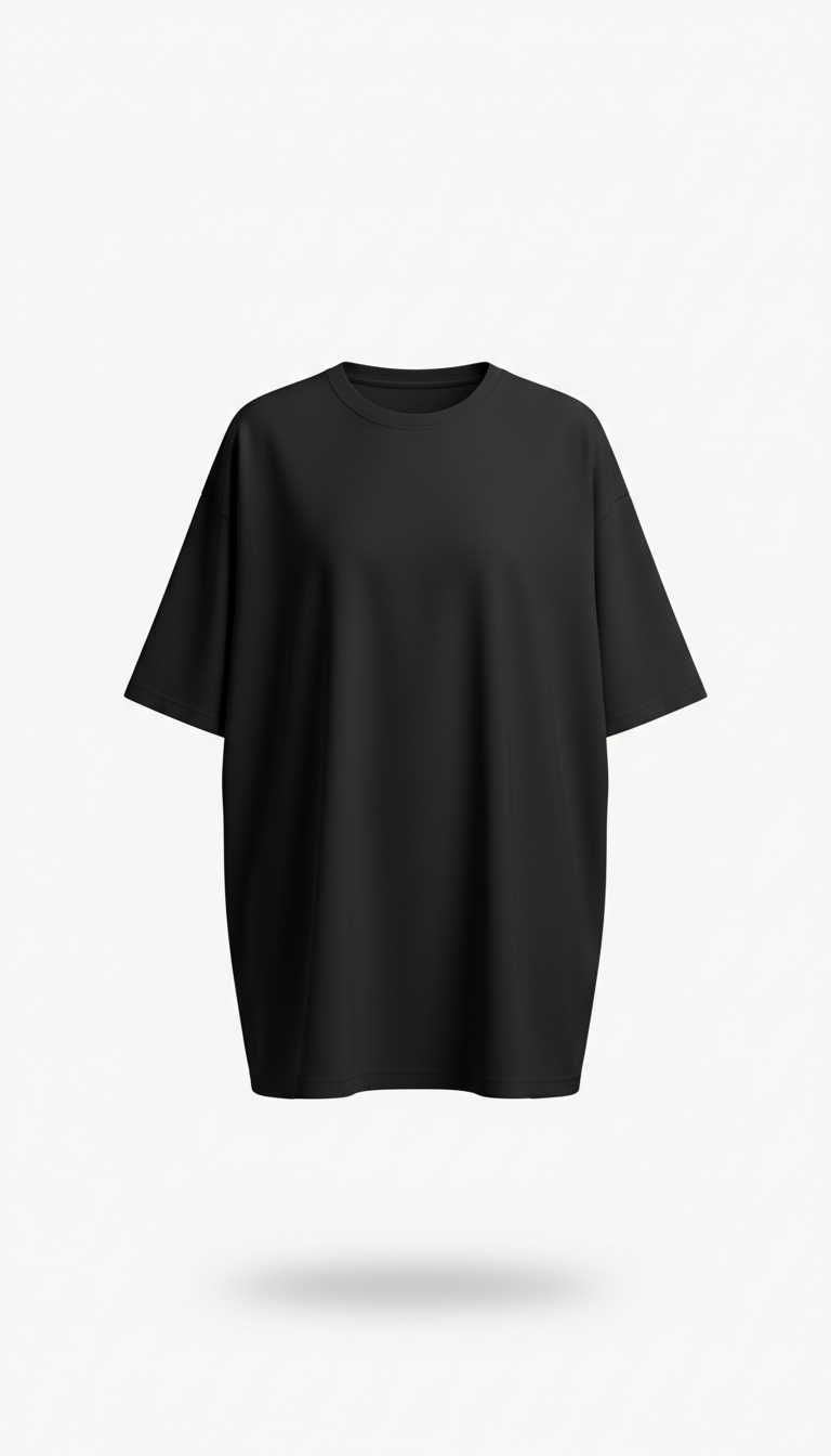 Oversized Logo Tee in Jet Black