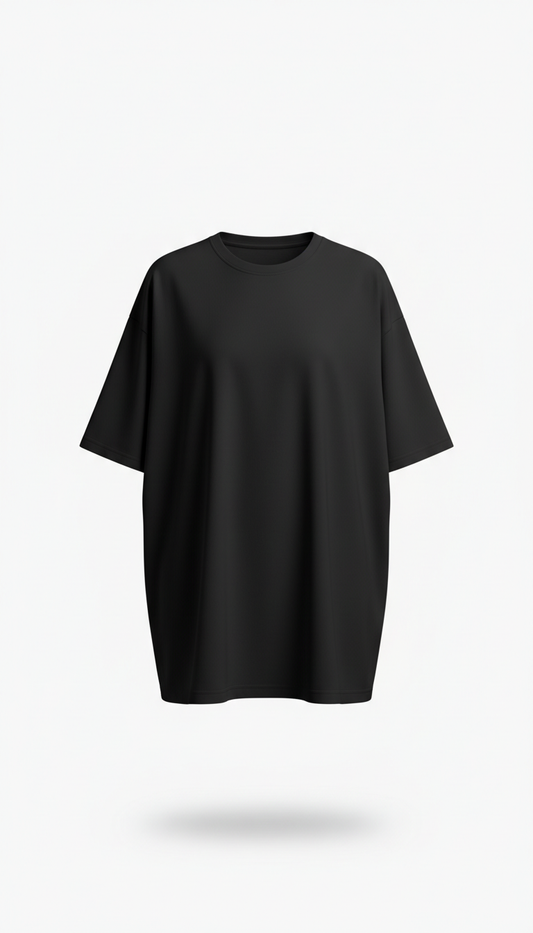 Oversized Logo Tee in Jet Black